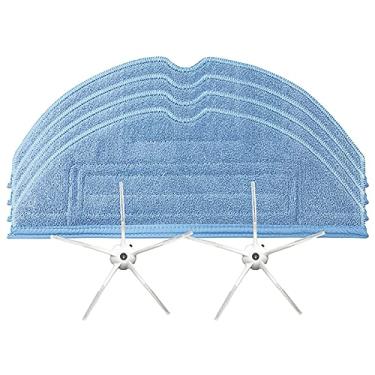 Imagem de HUAYUWA Kit de acessórios para aspirador de pó compatível com Roborock S7 MaxV Ultra/S7max/S7/T7S/T7Splus/G10/G10S/G10Spro/G10Spure (4 panos de limpeza + 2 escovas laterais brancas)