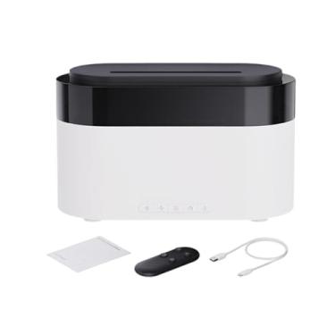 Imagem de XLWLLNJ Umidificador difusor de chamas Mini umidificador de ar portátil com luzes de ajustáveis, Branco