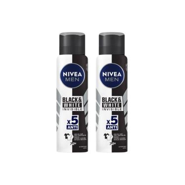 Imagem de Kit 2 Desodorante Antitranspirante Aerosol Nivea Invisible Black & White 150ml