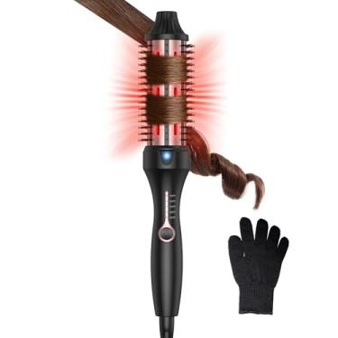 Imagem de Yitrust Escova Térmica De 1 1/2 Polegada Para Mulheres, Modeladora De Cachos Com Luz Vermelha, Aquecimento Rápido, Redonda, Dupla Voltagem, Para Viagens, Alisamento, Ondulação E Volume