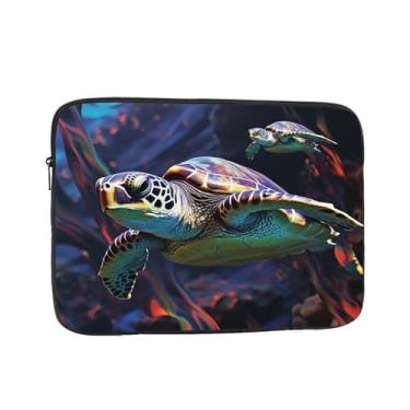 Imagem de Uma capa colorida para laptop tropical tartaruga marinha de 13 polegadas, à prova de choque, capa protetora para computador, resistente à água, bolsa de transporte, capa para tablet, mala, bolsas