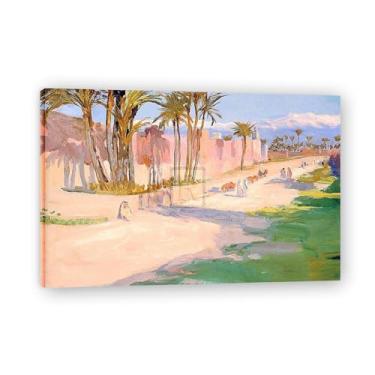 Imagem de Walls Of Marrakesh John Lavery Iconic Realist Portrait & War Scene Canvas Art – Decoração de parede irlandesa atemporal para casa 20 x 30 cm emoldurada