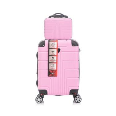 Imagem de Kit Mala De Viagem Bordo PP 8kg e Frasqueira P Luxo Tripx, Rosa2