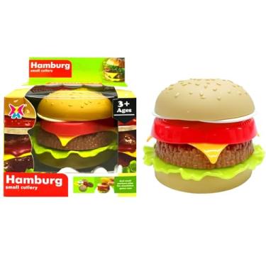 Imagem de Kit Lanche Feliz com Hambúrguer de Montar Brinquedo com 7 Partes Faz de Conta Comidinhas