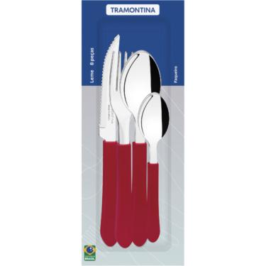 Imagem de Faqueiro Tramontina 8 Peças Leme Vermelho