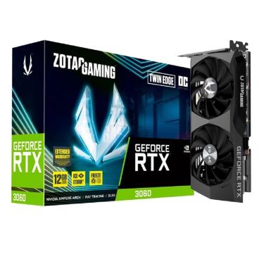 Imagem de Placa de Vídeo Zotac Gaming GeForce RTX 3060 Twin Edge OC, 12GB, GDDR6, 192-Bit, Preto
