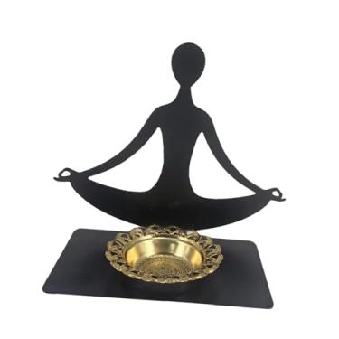 Imagem de IEUDNS Porta-incenso para ioga, peça central de mesa, arte moderna em ferro, ornamento de mesa, queimador de incenso para meditação, mesa, quarto, spa, Style B