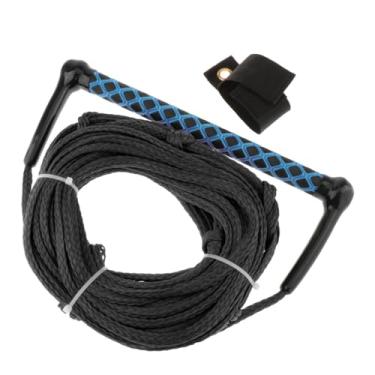 Imagem de Generic Corda de esqui aquático para wakeboard, corda de reboque para wakeboard com alça, linha de reboque 23 m, linha para esportes aquáticos para surfe, Corda Negra