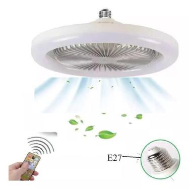 Imagem de Ventilador Teto 30W Silencioso Luz Controle Remoto Branco - Bivolt, Bi