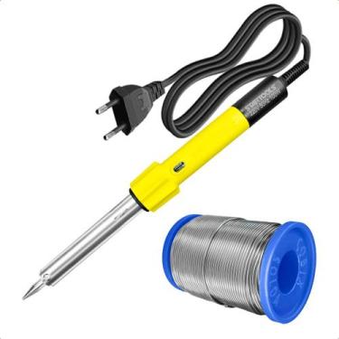 Imagem de Kit Ferro de Solda 220V 100W + Fio Solda Estanho 250g - Startools