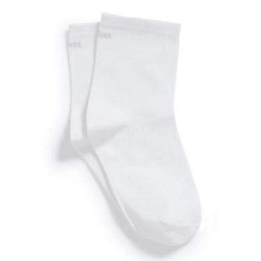 Imagem de Meia Soquete Puket Infantil Unissex Lisa Branco e Mescla Claro 23 a 35