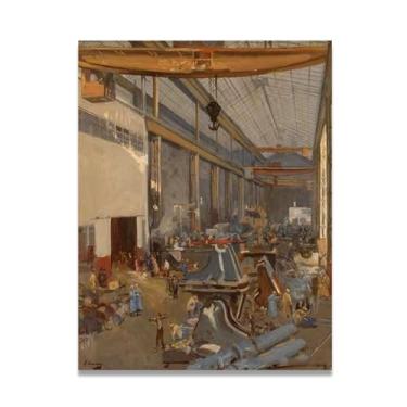 Imagem de Munitions John Lavery Classic Realist Portrait & War Scene Canvas Art – Irish Art Wall Decor For Home 30x39cm Un Framed