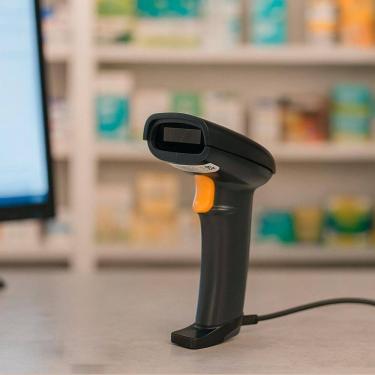 Imagem de Leitor Código Barras Scanner Rápido Com Cabo Usb