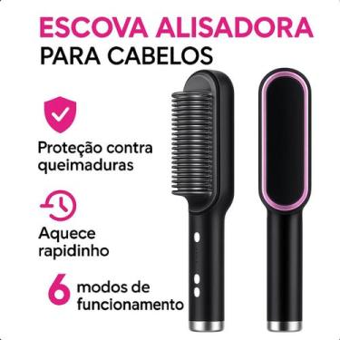 Imagem de Escova Alisadora Para Secar e Modelar Cabelos Bivolt - ASAF