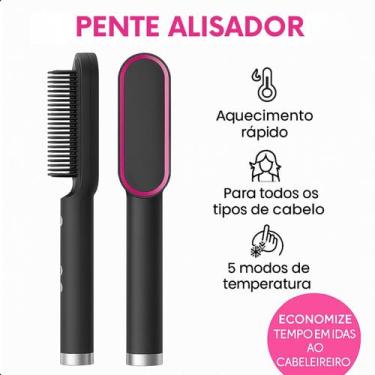 Imagem de Escova Pente Para Alisar e Modelar Cabelos Fios Curtos - ASAF