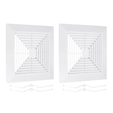 Imagem de PATIKIL Capa de exaustor de banheiro de 30 x 30 cm, 2 peças de grades de ventilador de plástico capa de ventilação de ar condicionado com molas para ventiladores quadrados de teto ou exaustor em casa
