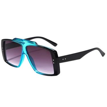 Imagem de HCHES Óculos de sol da moda, masculino e feminino, armação grande, versátil, protetor solar feminino (T22116-C5)