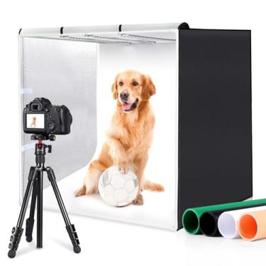 Imagem de PULUZ 32x32 Light Box Photography, Large Photo Light Box with 3 Stepless Dimming Light Panel, 234 LED Beads, Professional Photo Booth Shooting Tent Kit with 4 Color Backdrops for Produc