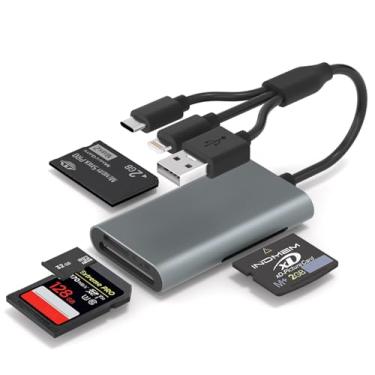 Imagem de Adaptador Memory Stick Pro Duo – Leitor de cartão SD/TF/MS/XD 4 em 1 para iPhone 16/15/14/iPad/PC/Android/MAC, Lightning/USB-C/USB-A adaptador de câmera digital para cartão Sony Cybershot SD