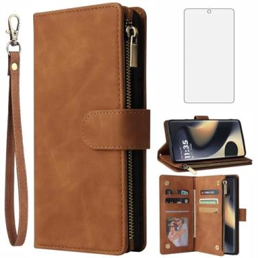 Imagem de Asuwish Capa carteira compatível com Motorola Edge 5G 2024, protetor de tela de vidro temperado e capa flip de couro, suporte para cartão, acessórios de celular, capas robustas para celular para Moto