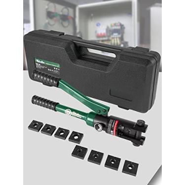 Imagem de LANGLIER Ferramenta de Crimpagem Hidráulica e Cortador de Cabo Crimpador de Terminal de Cabo Hidráulico 10 Toneladas Americanas 14/0 Mcm-250 Mcm Kit de Ferramentas de Cabo de Termi (, Prata)