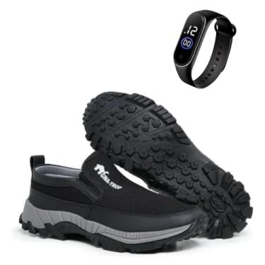 Imagem de Tênis Adventure Aquático Leve Estilo Trilha Com Relógio Digital Caminhada e Atividades ao Ar Livre (Preto, BR, Adulto, Numérico, 43)