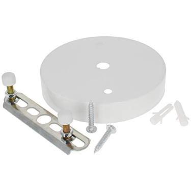 Imagem de 1 kit de dossel de candelabro, Bettomshin 10 x 2 cm/3,94 x 0,79" (DxH) ferro retro iluminação de teto kit moderno dossel placa de cobertura de luminária com ferragens para luminárias pendentes (branco