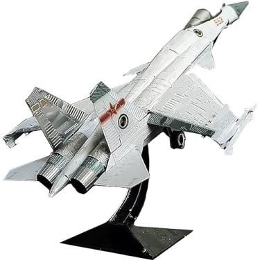 Imagem de 3D Metal Puzzle for Adults with Fighter Airplane Design for Men & Military Enthusiasts,DIY Assembly Attack Planes Model Building Kit, Brain Teaser Puzzles for Home Desk Decor Art Craft (Grey)