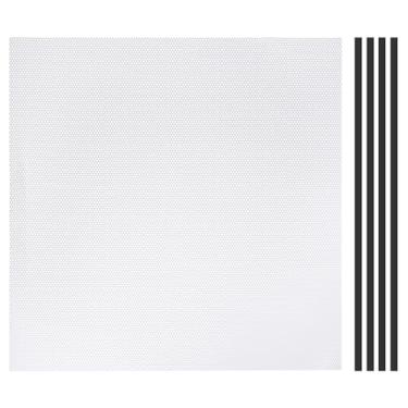 Imagem de PATIKIL Furo de malha de poeira de 50 x 50 cm, 0,3 cm, 1 conjunto de filtro de poeira de PVC para refrigerador de computador, filtro de poeira, grades com fita dupla face para ventilador de
