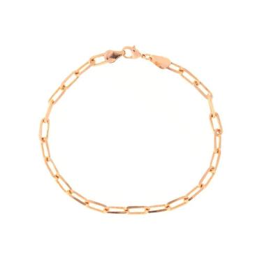 Imagem de Pulseira Masculina Semijoias Elo Cartier Banhado Em Ouro 18K