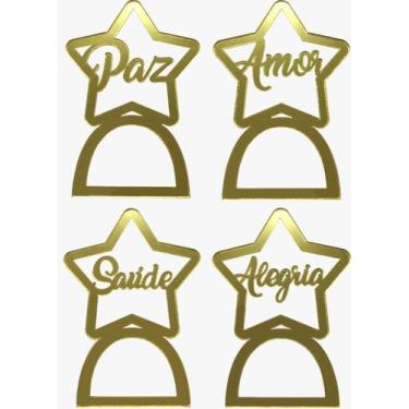 Imagem de Porta Guardanapo Feliz Ano Novo 7 cm 4 un Vivarte - Inspire sua Festa 