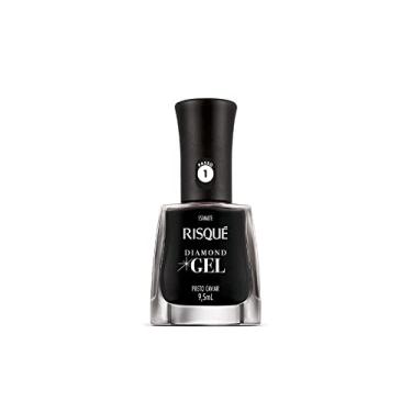 Imagem de Esmalte Risqué Diamond Gel Preto Caviar Cremoso 9, 5ml, Risqué, PRETO CAVIAR, 9.5 ml