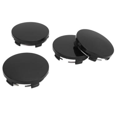 Imagem de Tbest 4pcs de 60 Mm de Carro Central de Roda do Cubo Com Anel de Ferro Elegante Aro de Pneu Universal para Veículo Abset Metal 2.36in (Preto)