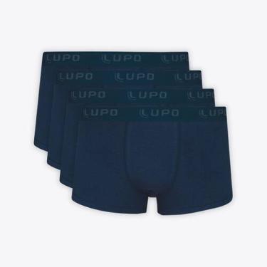 Imagem de Kit 4 Cuecas Lupo Sunga Algodão com Elastano 00480-104, Azul marinho, 