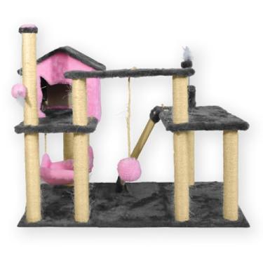Imagem de Arranhador Playground Casa Gatos Grande Modular Gatil Pink