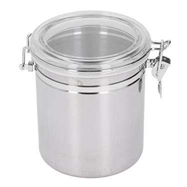 Imagem de Lata selada de aço inoxidável Recipiente hermético de armazenamento de alimentos para organização de despensa de cozinha Frutas secas Leite em pó Chá Café Especiarias Biscoitos (Grande 1600ml)