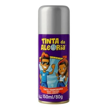 Imagem de Tinta Spray Para Pintar Cabelo 120 Ml Para Festas E Comemorações (Prata)