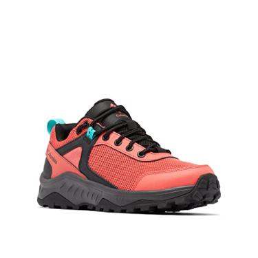 Imagem de Columbia Tênis feminino Trailstorm Ascend impermeável para caminhada, Coral vermelho/água-marinha brilhante, 36