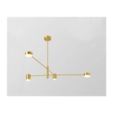 Imagem de Designer de lustre preto - Lustre de ferro forjado minimalista LED Sala de estar Quarto AC90-260V Iluminação interna para casa, lâmpadas de lustre