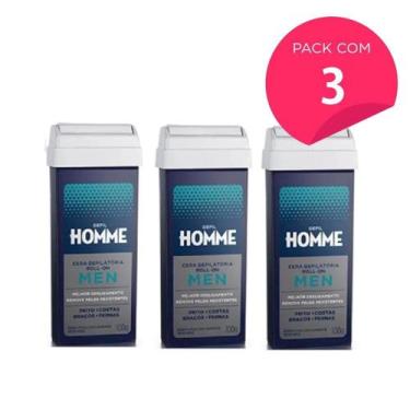 Imagem de Kit 3 Refil Cera Depilatória Depil Homme Maculino Deo 100g - Depil Bel