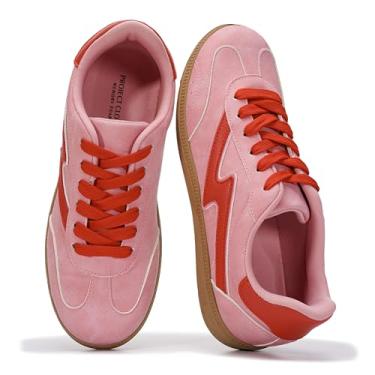 Imagem de Project Cloud Tênis feminino com cadarço feminino moderno com palmilha de espuma viscoelástica, tênis feminino antiderrapante (Irita), Chiclete, 34