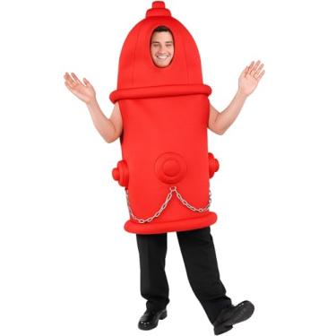 Imagem de Yeenuo Fantasia engraçada de hidrante de incêndio para adultos, homens e mulheres, roupa de festa de Halloween, plus size, macacão cosplay Sr. Mrs, Vermelho, 4G