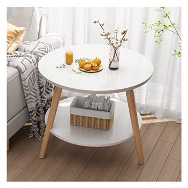 Imagem de Mesa de centro mesa de centro moderna pequena mesa de chá simples sala de estar quarto sofá mesa lateral pequena armazenamento mesa redonda pequena mesa de quarto (B)