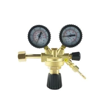 Imagem de Regulador de nitrogênio de latão 0-4500PSI Medidores de conexão de válvula redutora de pressão de gás MAG/MIG Soldagem W21.8 Rosca FXPCGZISH