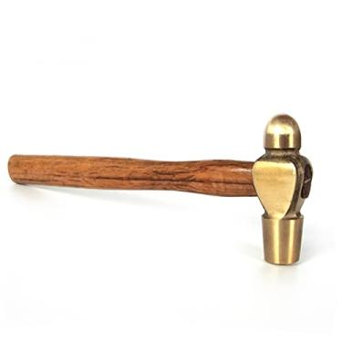 Imagem de Martelo de ferramentas multifunções - Martelo de ferramentas multifuncionais de cobre, cabeça de latão, cabo de madeira isolado, ferramentas manuais de aplicação de ambiente especial (0,22 kg)