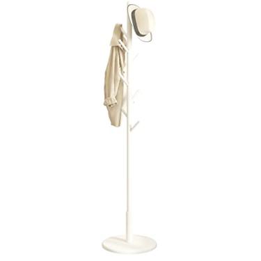 Imagem de Cabide de madeira cabide de madeira cabide de poste independente suporte de revestimento de entrada com 8 ganchos altura ajustável casaco árvore grande cabide para entrada de hall de escritório em