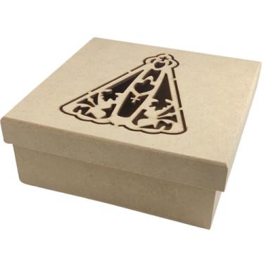 Imagem de Caixa MDF, Caixas de Presente MDF (Nossa Senhora Aparecida). Perfeita para Guardar Objetos Religiosos Como Mini Bíblias, Terços, Medalhas e Outros Itens Sagrados Com Estilo e Reverência.