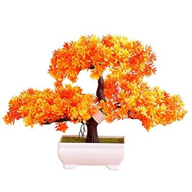 Imagem de Árvore artificial planta de árvore artificial bonsai jardim faça você mesmo festa de férias casa hotel decoração de mesa árvore falsa (cor: laranja)