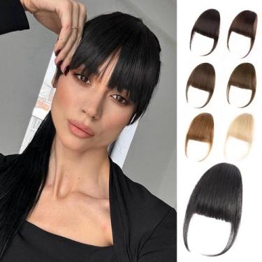 Imagem de Clip in Bangs EINAEY, cabelo humano 100% real, preto natural