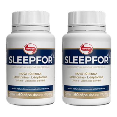 Imagem de Kit 2X: Sleepfor L-Triptofano 470mg Vitafor 60 Cápsulas
